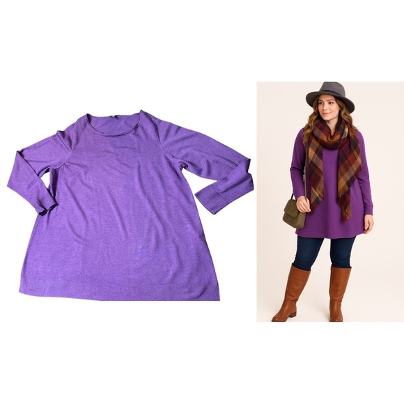 Eileen Fisher WomanPurple Long Sleeve Tunic...